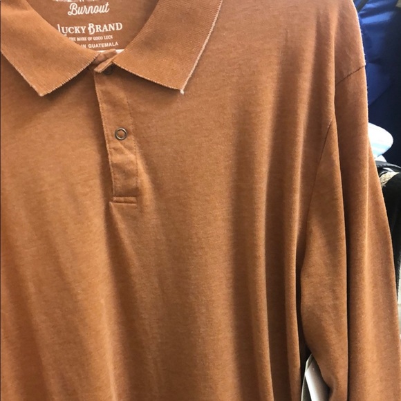 Lucky Brand Burnt Orange Polo Shirt Casual Comfort - Picture 3 of 4